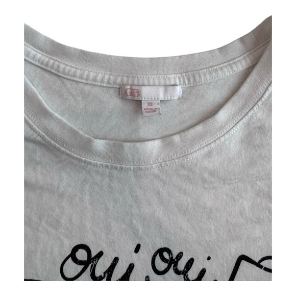 Gianni Bini White Graphic “Oui Oui” Brunch T-Shirt - Picture 3 of 3